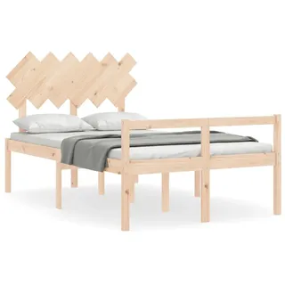 vidaXL Seniorenbett mit Kopfteil Massivholz - Braun