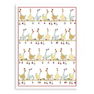 hkoumlingj Kracht Reduziert saugfähige Geschirrtücher für Ostern, Halbleinen, Hühner auf der Stange, 2er Pack, 50x70 cm