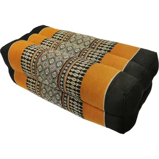 Fine Asianliving Thai Kissen Yoga Block 35x15x10cm Meditation Nackenkissen Unterstützung Schwarz Orange Thai Kissen Meditation Matte Matratze Kapok 301-B04 - Bunt