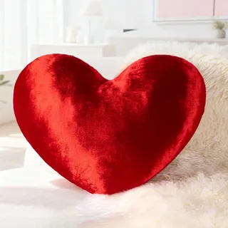 Tone Link. Herzkissen, 50,8 cm, herzförmig, niedliches Kissen für Valentinstag, Hochzeit, Wohnzimmer, Schlafzimmer, glänzend, Rot, 1 Packung