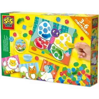 SES Creative Montessori-Spielzeug Farben und Materialien Sortieren 4 Platten Mehrfarbig