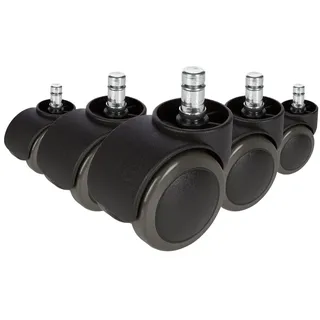 HJH Office Hartbodenrollen ROLO FREE 11mm/50mm / 50mm Büro-Stuhl-Rollen, (5er Pack)