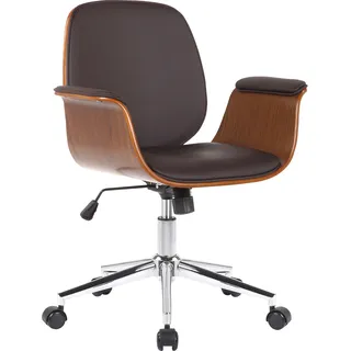 CLP Bürostuhl Kemberg höhenverstellbar,walnuss/braun - Braun