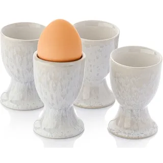 Sänger Eierbecher SET Korfu - 4 teilig aus Steingut , 4-teilig , Vintage , Rund , 4.5x7x4.5 cm , kratzfest , Geschirr, Tischkultur & Serviergeschirr, Eierbecher