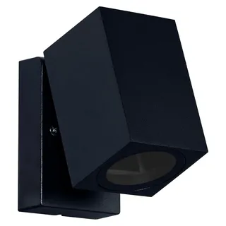 ENDURA Classic Cube ADJ WALL Außen-Wandleuchte, schwarz, GU10-Sockel (max 35W), kann mit einfacher oder smarter Lampe bestückt werden, ausrichtbarer Leuchtenkopf, Schutzklasse IP44 - Schwarz