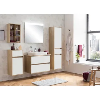 Schildmeyer Wandregal »Mali, Breite 40 cm« 6 offene Regalfächer, Holzdekor mit fühlbarer Struktur, weiß