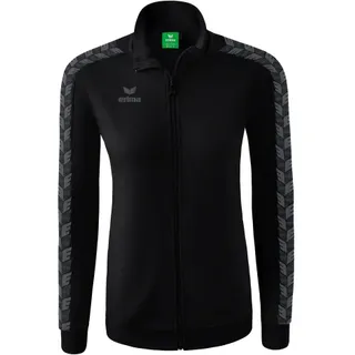 Erima Sportjacke Essential Team Tracktop - bequem, Rippbündchen, Seitentaschen - schwarz/grau Damen