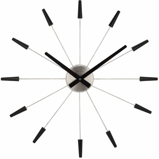 Nextime Plug Inn Wanduhr, Edelstahl, Mehrfarbig, 58cm