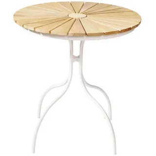 Cinas Gartentisch Ø 80 x 74 cm Teakholz/Weiß