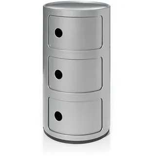 Kartell Container Componibili silber, Designer Anna Castelli Ferrieri, 58.5 cm