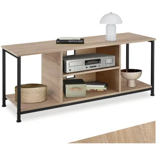 Tectake tectake® TV-Regal, Industrial Style, 4 offene Fächer, verstellbarer Einlegeboden und Kabelaussparungen, 120 x 40 x 50,5 cm