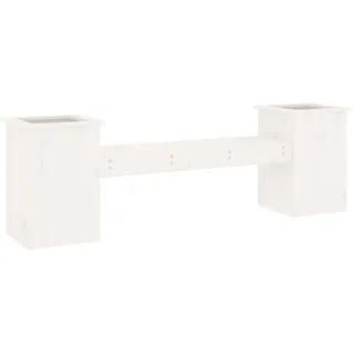 vidaXL Gartenbank mit Pflanzkübeln Weiß 184,5x39,5x56,5 cm Kiefernholz - Weiß