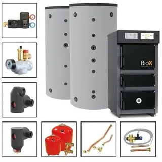 Solarbayer BioX 20 Holzvergaser SET 2B (2x1000L Pufferspeicher) Holzkessel Paket