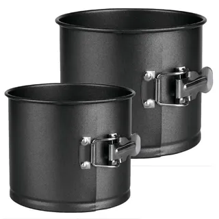 MGE - Backform für Pannetone - Runde Kuchenform - Springform mit Antihaftbeschichtung - Karbonstahl - Set von 2 - Ø 16,5 und 12,5 cm - Schwarz