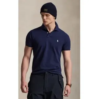 Lauren Ralph Lauren für Herren. 710680784517 Das kultige marineblaue Piqué-Poloshirt (S), Lässig, Baumwolle, Kurzarm
