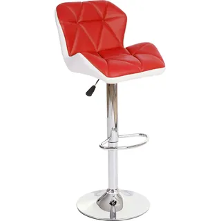 Barhocker HWC-A92, Barstuhl Tresenhocker, höhenverstellbar Kunstleder rot - Rot
