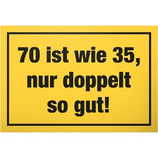 DankeDir! Siebzig - Schild 30 x 20 cm - Jubiläum Geburtstagskarte Partydeko Geburtstagsdeko Geschenkidee - Männer & Frauen 70 Jahre 70. Geburtstag 70er Geschenk Geburtstagsgeschenk