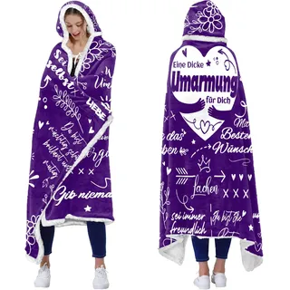 Beste Freundin Geschenke, Umarmung Decke mit Ärmeln Komfort-Stil Lila