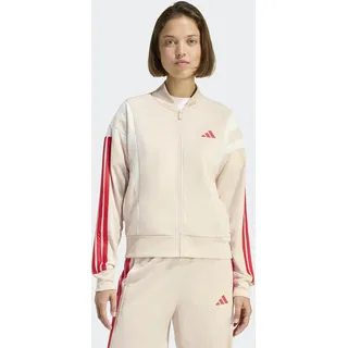 adidas Sportswear Sweatjacke "3S FASHION TRACK", crystal linen, pure ruby),