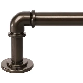 OLV Industrielle Gardinenstangen für Fenster, 122 bis 213 cm, 2,5 cm Durchmesser, Verdunkelung, verstellbar, strapazierfähig, für drinnen und draußen, Bronze