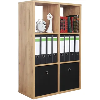 Ricoo WM079-EG Bücherregal 107 x 73 x 33 cm Braun Eiche Gold