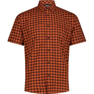 CMP Kurzarmhemd Kariert Orange / Antracite 46