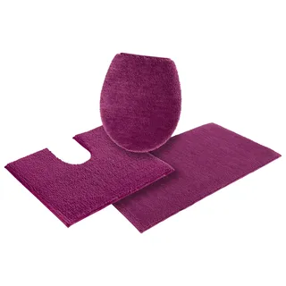 Badematte OTTO HOME "Vanessa, Badvorleger, Badezimmer Teppich" Gr. 11, lila (beere), H:10mm, Polyester, Badematten, Badematte, Badteppich, weiche Haptik, unifarben