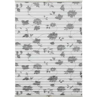 GARDINIA Plissee Concept 90 x 130 cm Blüten-Muster/weiß