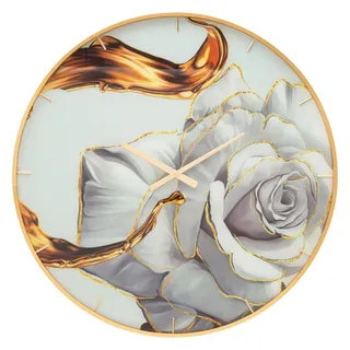 Mauro Ferretti Wanduhr Rose Multicolor Ø 80 cm - Gold