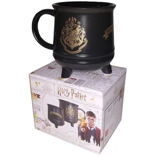 Harry Potter Tasse - Hogwarts Zauberkessel Hexenkessel Kaffeetasse Becher Kaffeebecher aus Keramik Schwarz 450 ml