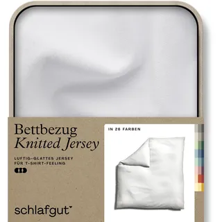 schlafgut Knitted Jersey uni, aus Bio-Baumwolle mit Elasthan, Reißverschluss«, (1 St.), bügelfrei, Mix & Match Bettwäsche: passender Kissenbezug erhältlich Schlafgut Full-White B/L: 200 cm x 200 cm