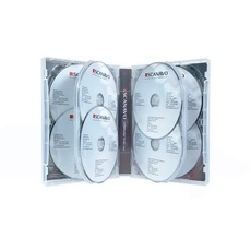 Neu 3 x Scanavo DVD-CD-Hülle für 8 Discs, Filmbox, klar, 50 mm, Rücken...