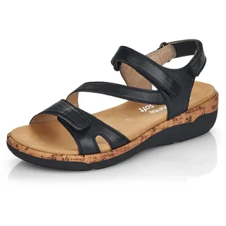 REMONTE Damen Riemchensandalen R6850, Frauen Sandalen,lose Einlage,Sommerschuhe,Freizeitschuhe,offene Schuhe,Strandschuhe,Riemen,schwarz (01),38 EU