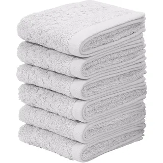 my home Gästehandtücher »Regona, Gästehandtücher 30x50cm, flauschig und weich, 500 gr/m2« Premium Handtücher mit Bordüre, Set, 100% Baumwolle, 5 Jahre Garantie, grau