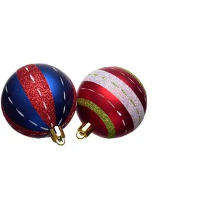 Heitmann Deco Weihnachtskugeln Set 16-teilig – Christbaumschmuck in Blau & Rot, matt & glänzend – Bruchsichere Kugeln Ø 6 cm für den Weihnachtsbaum