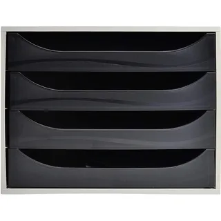 Exacompta Ablagebox Office 34,8 x 23,4 cm 4-tlg. Grau/Schwarz