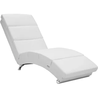 CASARIA® Relaxliege XXL London 186x 89x 55 cm Ergonomisch Kunstleder Gepolstert 180kg Belastbarkeit Wohnzimmer Büro Innen Chaiselongue Relaxsessel Weiß - Weiß