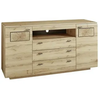 Xora Sideboard , Graphitfarben, Buchefarben , Metall , 4 Fächer , 3 Schubladen , 175x98x47 cm , Beimöbel erhältlich , Wohnzimmer, Wohnwände, Wohnwand-Serien