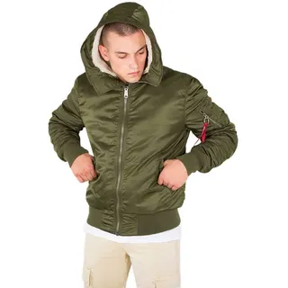 Alpha Industries MA-1 Hooded Bomberjacke für Herren Dark Green