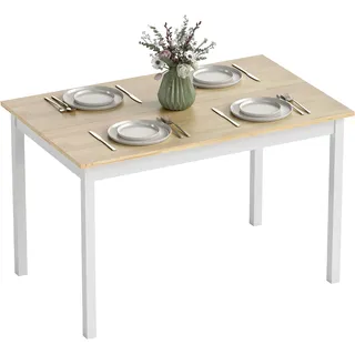 Homcom Küchentisch 75 x 75 x 120 cm beige/weiß