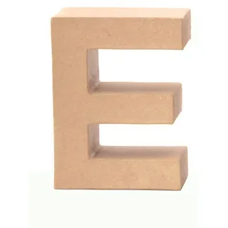 Glorex  6 2029 105 Papp Buchstabe E Buchstabe aus brauner Pappe ca. 17,5 X 5,5 cm groß zum bemalen und bekleben für Serviettentechnik und Décopatch ideal als Dekoration