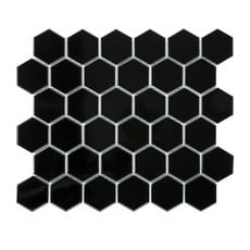 Mosaik-Fliese Hexagon Schwarz