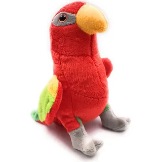 Onwomania Plüschtier Kuscheltier Stoff Tier Papagei rot Prachtlori 19 cm - Rot