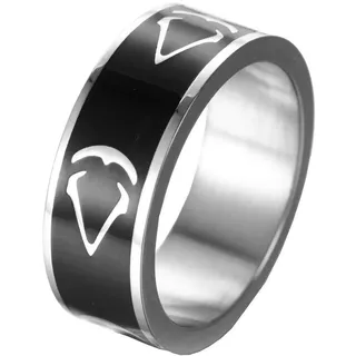 OAKKY Herren 316l Edelstahl Überzeugung Eines Attentäters Ringe ASSASSINS INSIGNIA Silber Schwarz Größe 60 (19.1)