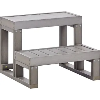 BELIANI Whirlpool Outdoor Treppe Grau Kunststoff mit 2 Stufen Kufengestell Freistehend Modernes Design Einstiegstreppe Einstiegshilfe für Jacuzzi Spa - Grau