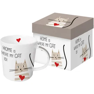Paperproduct Design Kaffeebecher Katze mit Geschenkbox, Tasse Tiere Tier Geschenkset Home is Where My cat is