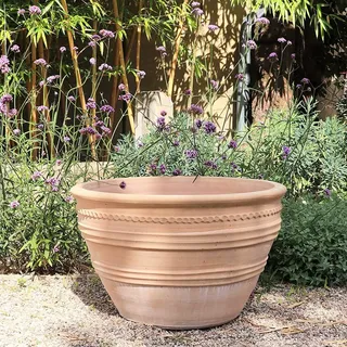 Palatina Werkstatt, Terracotta Pflanzkübel frostfester Blumentopf in verschiedenen Größen, Garten Terrasse Veronica (70 cm)