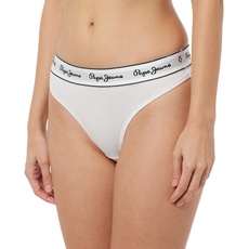 Pepe Jeans Damen Pepe String Unterwäsche im Bikini Stil, Weiß, M EU
