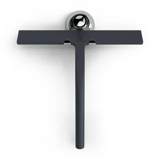 GÜTEWERK Duschabzieher Blaze 23 cm Schwarz Set mit Halter