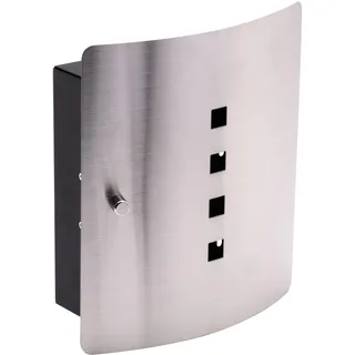 Burg Wächter Schlüsselbox mit 10 Haken und magnetischem Verschluss, Schlüsselkasten Quad 6204/10 Ni, Edelstahl/Stahlblech, Silber/Schwarz, Grau, 1 - Pack